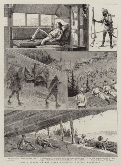 ब्लैक माउंटेन पर लड़ाई, पश्चिमी हिमालय द्वारा Joseph Nash