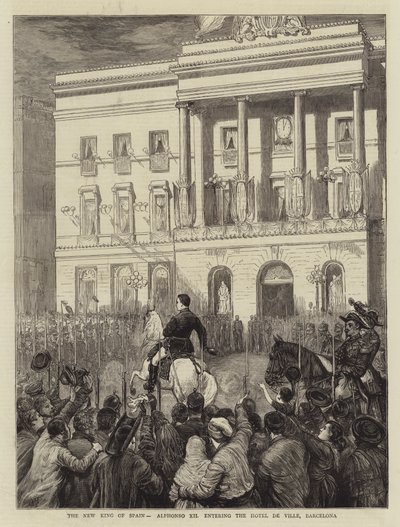 स्पेन का नया राजा, अल्फोंसो XII होटल डे विले, बार्सिलोना में प्रवेश कर रहा है द्वारा जोसेफ नैश