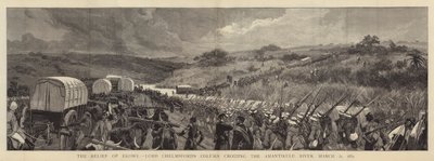 31 मार्च 1879 को अमोंटिकुलु नदी को पार करने वाले लॉर्ड चेम्सफोर्ड के एकोवे का राहत द्वारा जोसेफ नैश