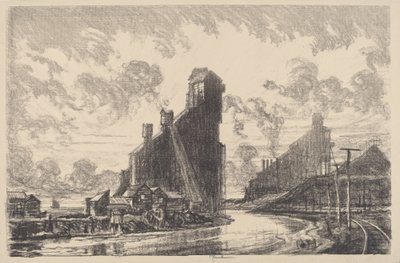 नदी पर कोयला तोड़ने वाला, 1910। द्वारा जोसेफ पेनेल
