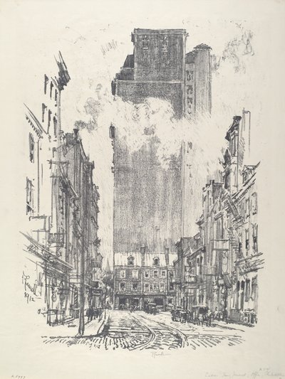 डाउन सनसम स्ट्रीट, 1912। द्वारा जोसेफ पेनेल
