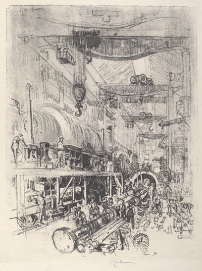 टर्बाइन इंजन बनाना, 1917। द्वारा जोसेफ पेनेल
