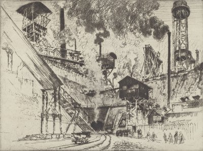 माउथ ऑफ़ द माइन, रुहरॉर्ट नियर ओबरहाउज़ेन, 1910। द्वारा जोसेफ पेनेल
