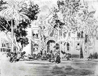 जोसेफ पेनेल, 1912 (कागज पर चारकोल) द्वारा पनामा नहर से कैथेड्रल, प्लेट XXVI द्वारा जोसेफ पेनेल