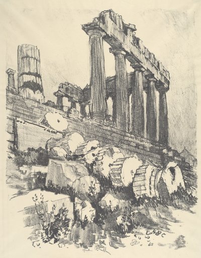 द फॉलन कॉलम, एथेंस, 1913। द्वारा जोसेफ पेनेल