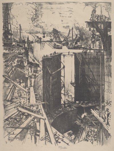 द गार्ड गेट, गैटुन लॉक, 1912। द्वारा जोसेफ पेनेल