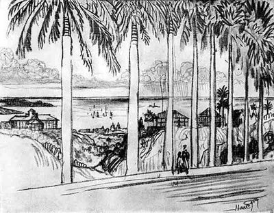 एनकॉन हिल से देखें, जोसेफ पेनेल द्वारा पनामा नहर से प्लेट XXV, 1912 (कागज पर लकड़ी का कोयला) द्वारा जोसेफ पेनेल