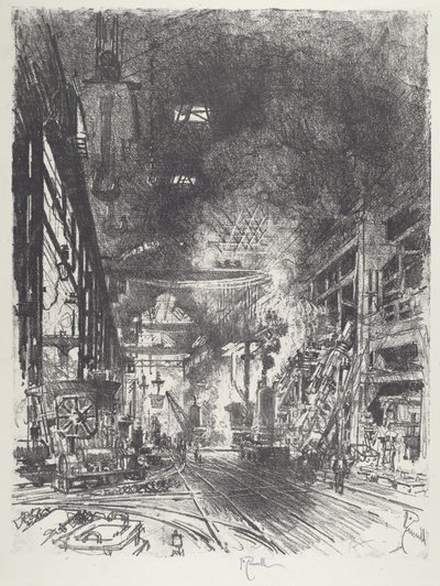 भट्टियों के भीतर, 1916। द्वारा जोसेफ पेनेल