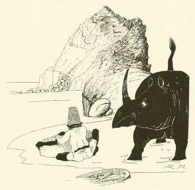 पारसी अपना केक खाने लगा (उत्कीर्णन) द्वारा जोसेफ रुडयार्ड (बाद में) किपलिंग