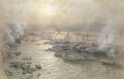 विंटर सनसेट, वेस्टमिंस्टर, 1902 (कागज पर wc) द्वारा जोसेफ सेवर्न