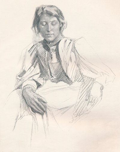 लीड पेंसिल में अध्ययन, c1897 द्वारा जोसेफ सिडल