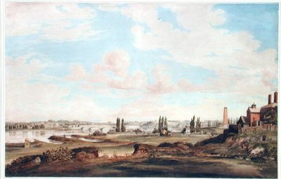 फिलाडेल्फिया और शूइलकिल नदी का दृश्य, c.1816 (कागज पर जल रंग) द्वारा जोसेफ वॉटसन