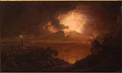 रात तक Vesuvius Erupting का एक दृश्य द्वारा डर्बी के जोसेफ राइट