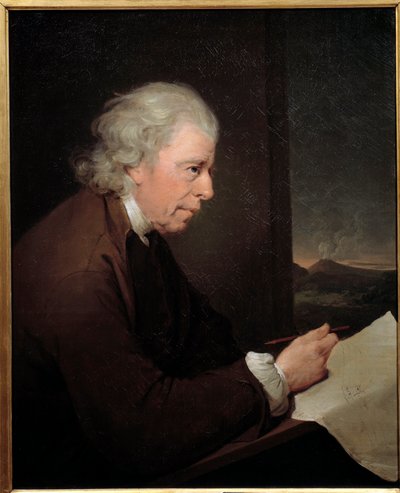 चौकीदार, भूविज्ञानी और भौतिक विज्ञानी जॉन व्हाइटहर्स्ट (1713-1788) का पोर्ट्रेट जोसेफ राइट ऑफ डर्बी द्वारा पेंटिंग (1734-1797) द्वारा डर्बी के जोसेफ राइट
