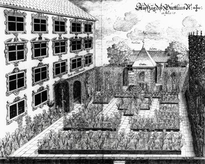 यूलस अर्नोल्ड (1600-69) द्वारा उत्कीर्ण, आर्किटेक्चर प्रिविटा से उलम में फर्टेनबैक्स उद्यान के लिए डिजाइन, 1641 प्रकाशित द्वारा फुर्टेनबाख के बाद जोसेफ