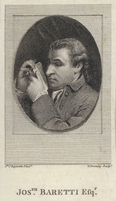 Giuseppe Marc'Antonio Baretti, इतालवी लेखक और आलोचक (उत्कीर्णन) द्वारा जोशुआ (बाद) रेनॉल्ड्स