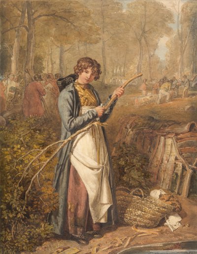 विचवुड फ़ॉरेस्ट, ऑक्सफ़ोर्डशायर, 1818 में बार्किंग टिम्बर। द्वारा जोशुआ क्रिस्टाल