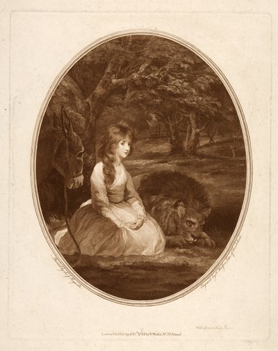 ऊना के रूप में मिस एलिजाबेथ ब्यूक्लियर, थॉमस वाटसन (1748-81) द्वारा उत्कीर्ण (उत्कीर्ण लेख) द्वारा रेनॉल्ड्स के बाद यहोशू