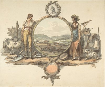 फ्रंटिसपीस के लिए डिजाइन, सीए। 1793. द्वारा योशिय्याह बॉयडेल