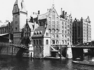 Speicherstadt (गोदाम शहर) हैम्बर्ग का दृश्य, c.1910 द्वारा jousset