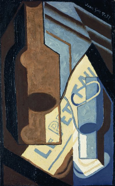 बोतल और ग्लास; बोतल और ग्लास, 1921 द्वारा जुआन ग्रिस