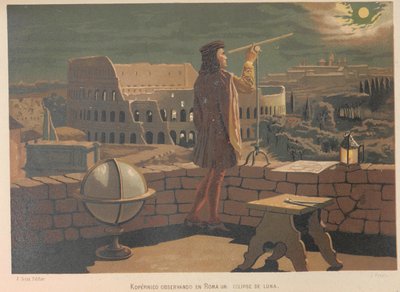 रोम में कोपरनिकस। प्रेषक: विज्ञान और उसके पुरुष, 1879। द्वारा जुआन प्लानेला वाई रोड्रिगेज