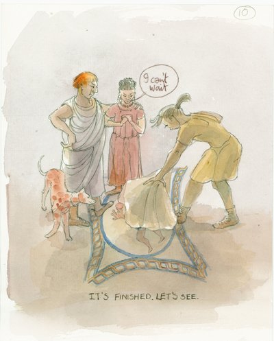 माक्र्स और जूलिया, 2003 को मोज़ेक फर्श का खुलासा करने वाला मास्टर शिल्पकार। द्वारा जूडिथ डोबी