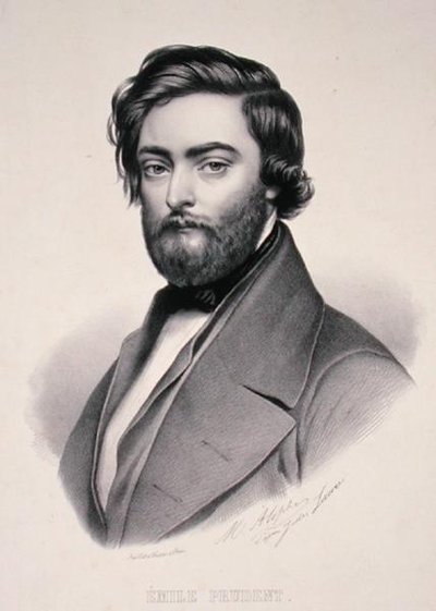 मैरी अलोफ़े (1812-83) (लिथो) द्वारा उकेरी गई एमिल प्रूडेंट (1817-63) का पोर्ट्रेट द्वारा जूल्स (बाद में) लॉरे