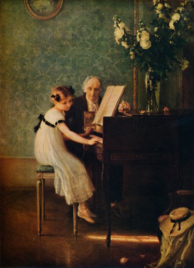 द म्यूजिक लेसन, 18 वीं शताब्दी द्वारा Jules Alexis Muenier
