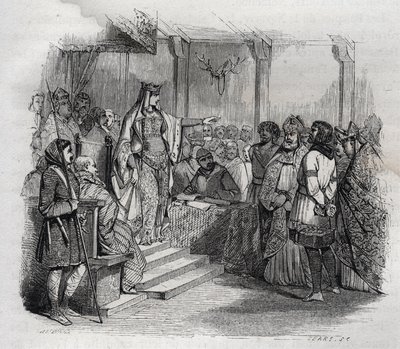 Ermengarde de Hesbaye (778-818) (Hermengarde of Hesbaye) ने बर्नार्ड डी'इटली को लुइस द पाइक्स द्वारा ग्रेसी के बाद मौत की सजा (797-818) (इटली का बर्नार्ड) की सजा सुनाई थी, लेकिन अंधेपन की चपेट में आना चाहिए - "हिस्टॉयर" में उत्कीर्णन डी फ्रां द्वारा जूल्स डेविड