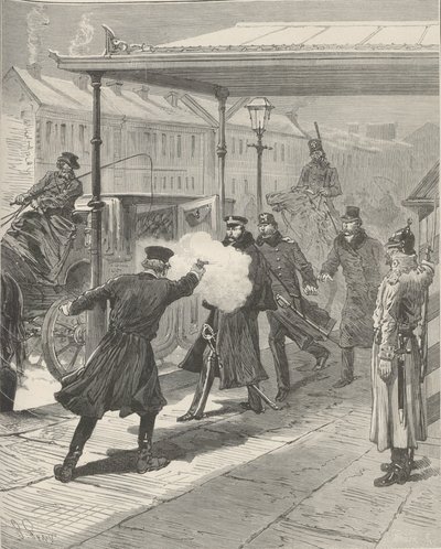 काउंट मिखाइल लोरिस-मेलिकोव की हत्या। ले मोंडे इलस्ट्रे से, 1880। द्वारा जूल्स डेसकार्टेस Ferat
