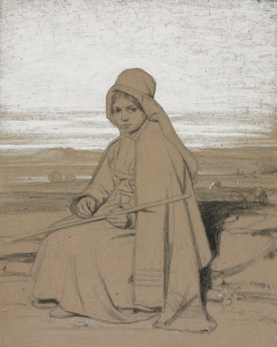 एक बैठा चरवाहा, 1800s। द्वारा जूल्स डुप्रे