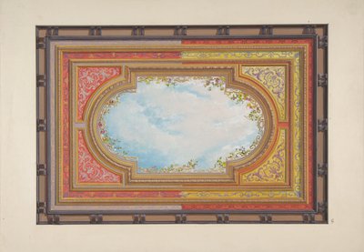 ट्रॉम्प ल'ओइल बादलों के साथ चित्रित छत के लिए डिज़ाइन, 1830-97। निर्माता: जूल्स-एडमंड-चार्ल्स लचैस, यूजीन-पियरे गौरडेट। द्वारा जूल्स एडमंड चार्ल्स लाचिस और यूजीन पियरे गौरडेटे
