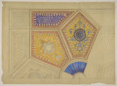 एक कोफ़्फ़र्ड छत की चित्रित सजावट के लिए डिज़ाइन, दूसरी छमाही 19वीं शताब्दी। निर्माता: जूल्स-एडमंड-चार्ल्स लचैस, यूजीन-पियरे गौरडेट। द्वारा जूल्स एडमंड चार्ल्स लाचिस और यूजीन पियरे गौरडेटे