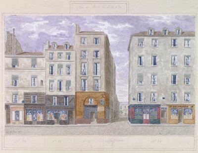 No.28 से No.34 Rue du Four, पेरिस, फ्रांस, 1893 (कागज पर wc) द्वारा जूल्स गेल्ड्राऊ
