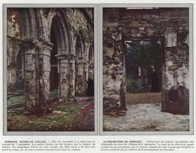 Sermaize, चर्च के खंडहर, S Presize की प्रेस्बिटरी द्वारा Jules Gervais Courtellemont