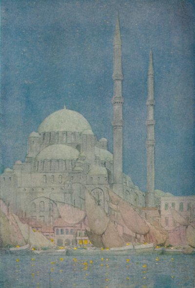 यनी-वलीद-जामीसी की मस्जिद, कांस्टेंटिनोपल, 1913 द्वारा जूल्स गुएरिन