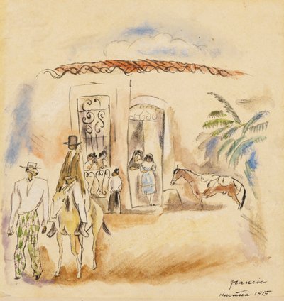लैंडस्केप फिगर्स, हवाना, 1915 द्वारा जूल्स पास्किन