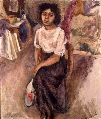 बैठी हुई महिला, c.1915 (कैनवास पर तेल) द्वारा जूल्स पास्किन