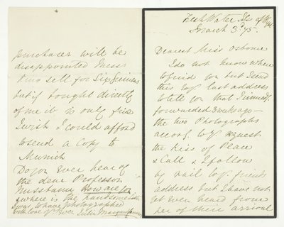 हस्ताक्षर पत्र, 3 मार्च, 1875। द्वारा जूलिया मार्गरेट कैमरून