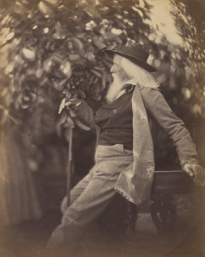 चार्ल्स हे कैमरन, एस्क।, मीठे पानी में उनके बगीचे में, 1865-67। द्वारा जूलिया मार्गरेट कैमरून