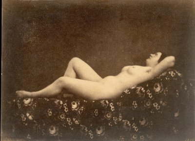 [फीमेल न्यूड, रेक्लाइनिंग, इन प्रोफाइल], सीए। 1853. द्वारा Julien Vallou de Villeneuve