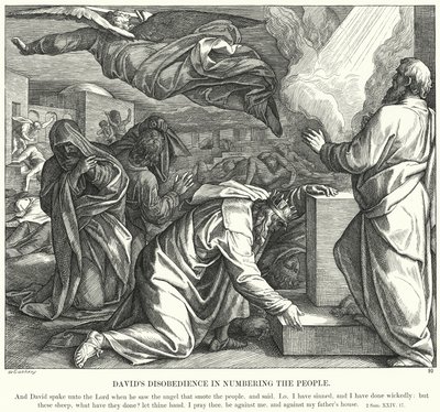 लोगों को गिनने में दाऊद की अवज्ञा (उत्कीर्णन) द्वारा जूलियस (बाद में) श्नोरर वॉन कैरोलसफील्ड