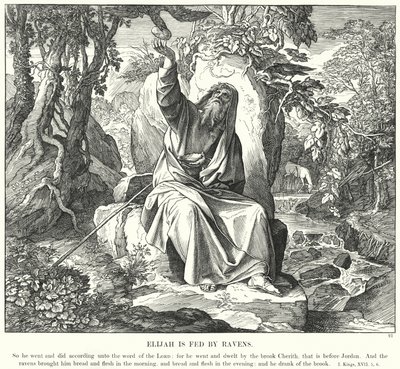 एलिय्याह रेवेन्स द्वारा फेड है (उत्कीर्णन) द्वारा जूलियस (बाद में) श्नोरर वॉन कैरोलसफील्ड