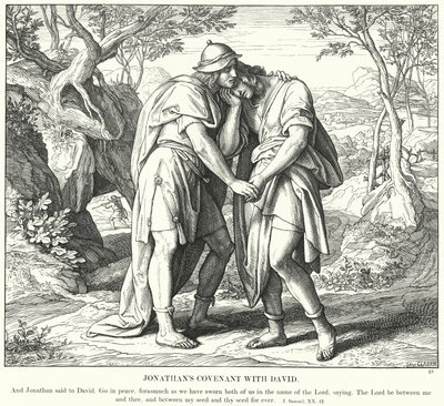 दाऊद के साथ जोनाथन की वाचा (उत्कीर्णन) द्वारा जूलियस (बाद में) श्नोरर वॉन कैरोलसफील्ड