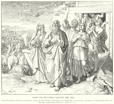 नूह और उसका परिवार सन्दूक छोड़कर (उत्कीर्णन) द्वारा जूलियस (बाद में) श्नोरर वॉन कैरोलसफील्ड