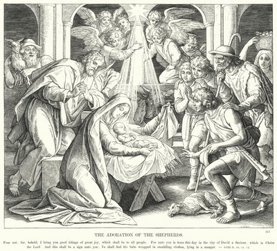 चरवाहों की आराधना (उत्कीर्णन) द्वारा जूलियस (बाद में) श्नोरर वॉन कैरोलसफील्ड