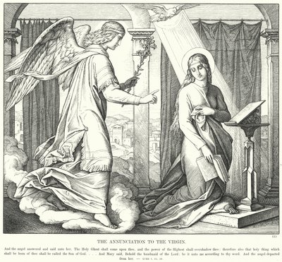 वर्जिन की घोषणा (उत्कीर्णन) द्वारा जूलियस (बाद में) श्नोरर वॉन कैरोलसफील्ड