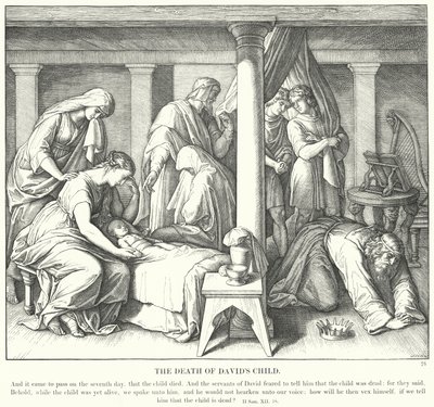डेविड के बच्चे की मृत्यु (उत्कीर्णन) द्वारा जूलियस (बाद में) श्नोरर वॉन कैरोलसफील्ड