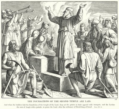 दूसरे मंदिर की नींव रखी गई है (उत्कीर्णन) द्वारा जूलियस (बाद में) श्नोरर वॉन कैरोलसफील्ड
